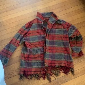 Checker shirt with sash bottoms